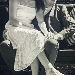 Lulu's White Tier Jacquard Midi Dress Size S